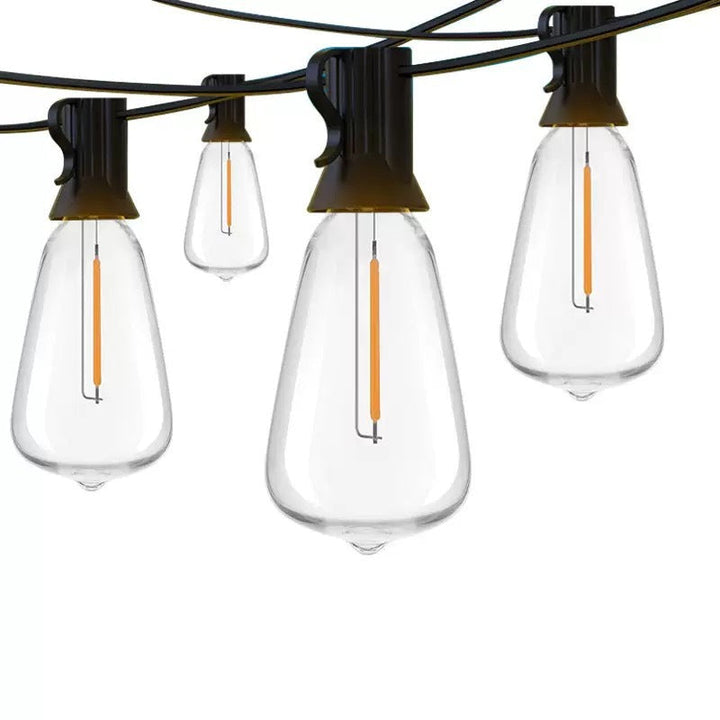 Outdoor Vintage Filament LED String Lights With Shatterproof Teardrop Bulbs And Heavy-Duty Weatherproof Cable Kalsten