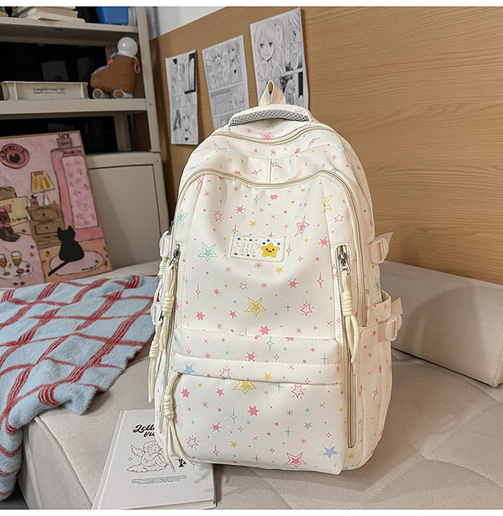 Cute Star-Patterned School Backpack
