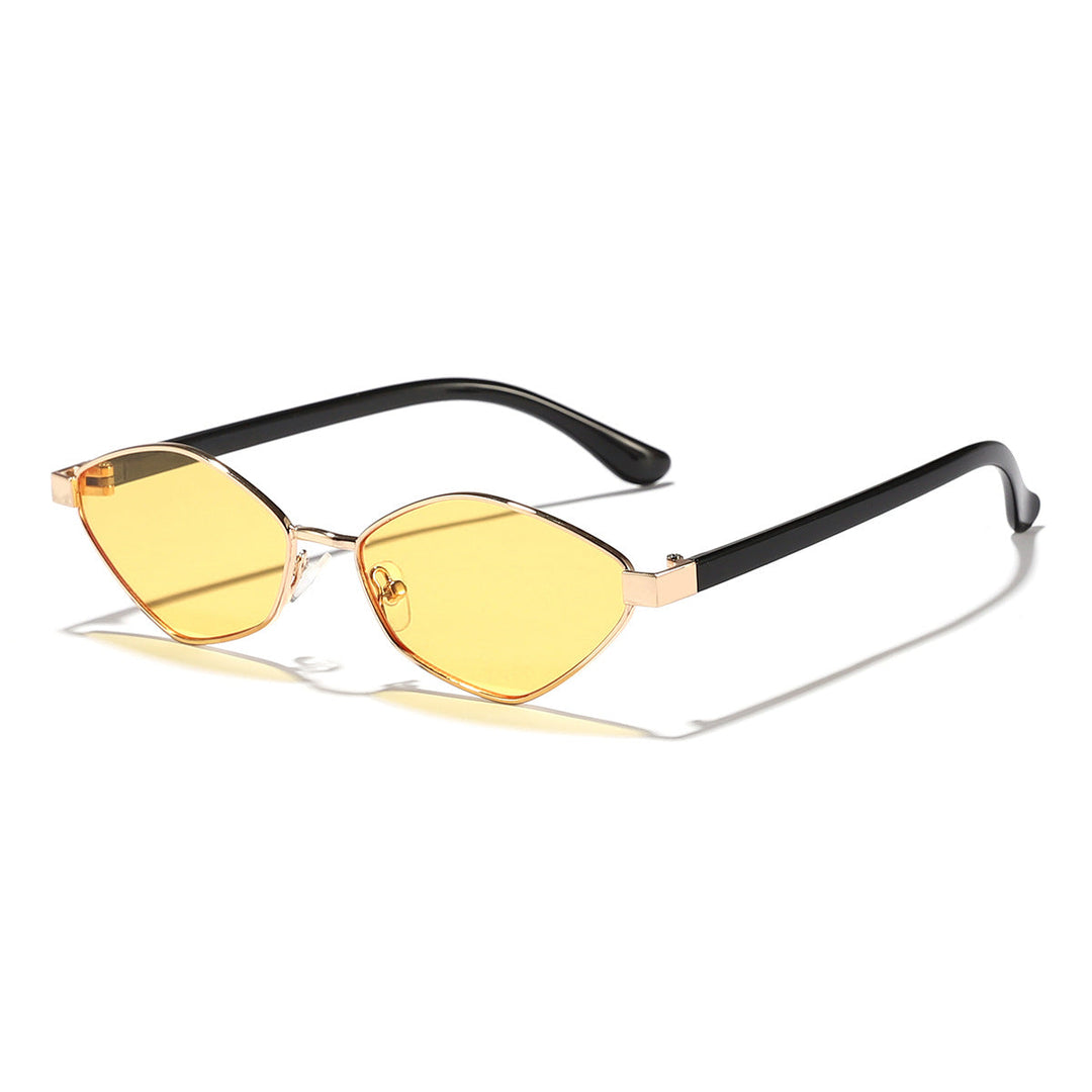 Women's Cat Eye Sunglasses with Brown Lenses and Elegant Metal Frame Kalsten