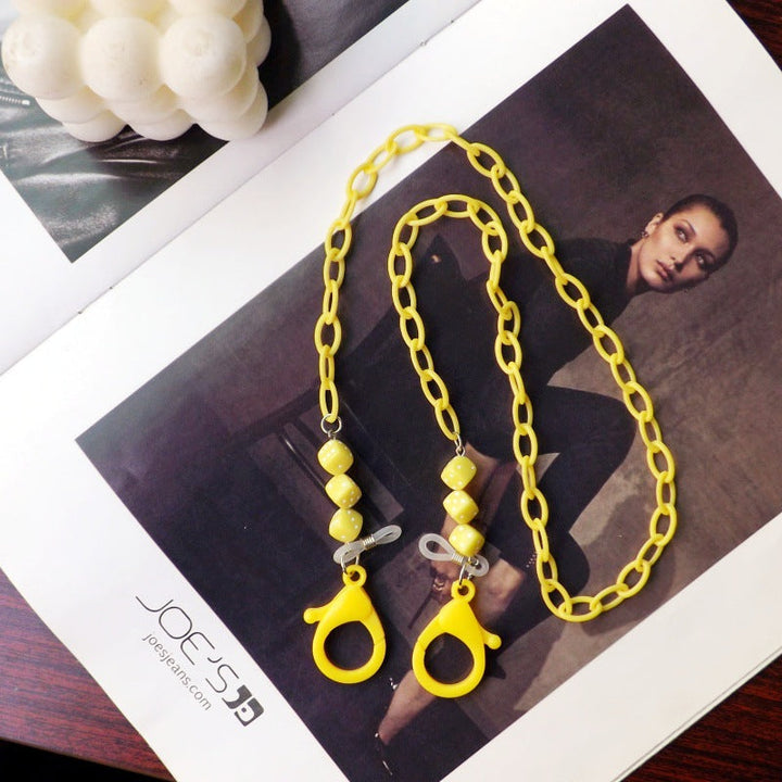 Fashionable glasses holder chain made of plastic with colorful beads Kalsten