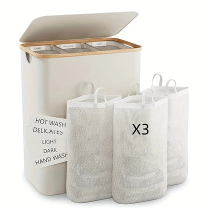 Laundry separation system with bamboo lid Acalora