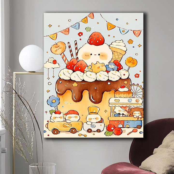 Whimsical Dessert-Themed Canvas Art Print Kalsten