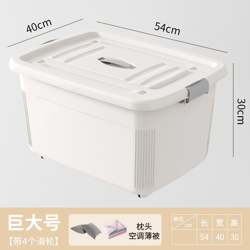 Women's Multifunctional Storage Box with Wheels and Secure Lid Kalsten