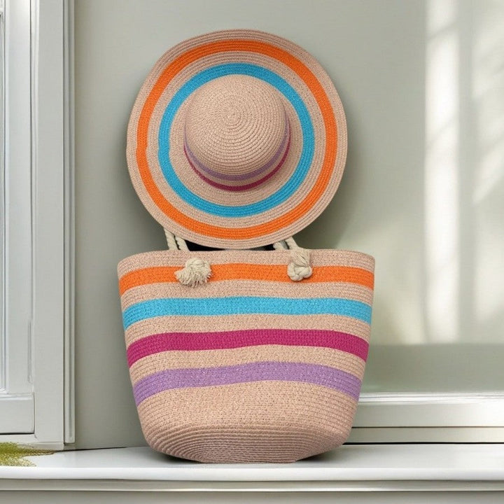 Beach bag with colorful stripes Kalsten