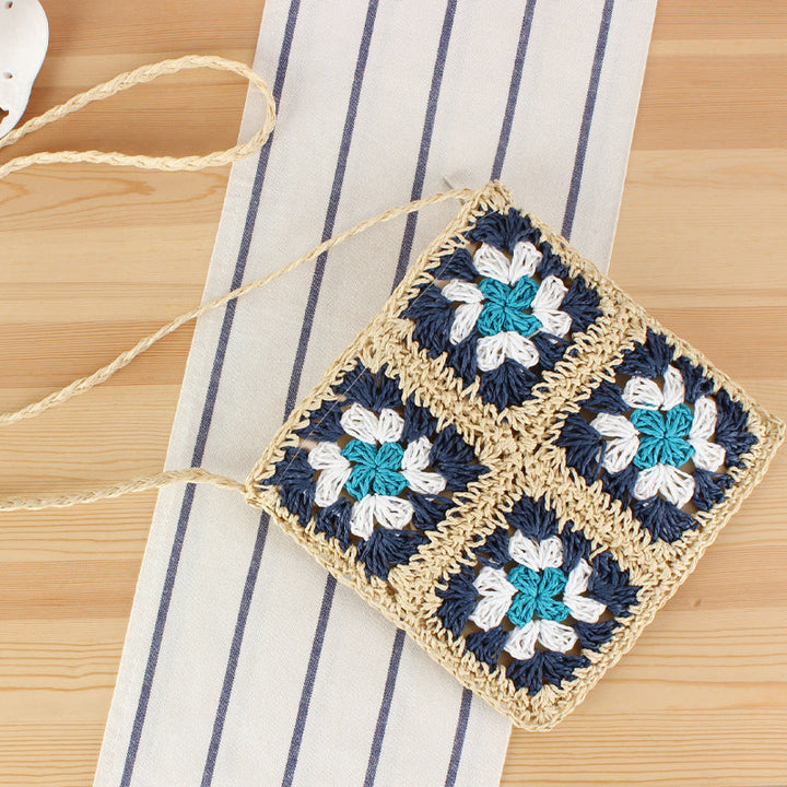 Hand-knotted shoulder bag in floral design Kalsten