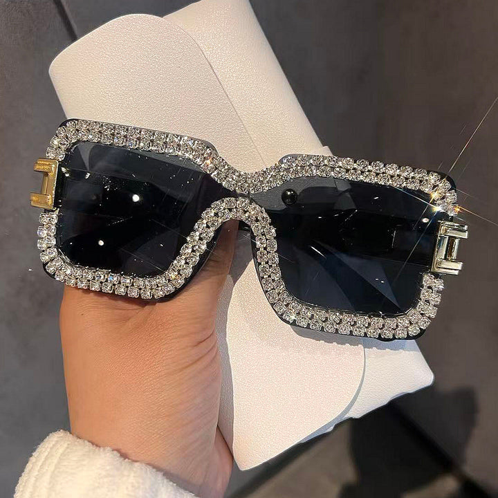 Women's Fashion Oversized Sunglasses with Sparkling Crystal Accents Kalsten