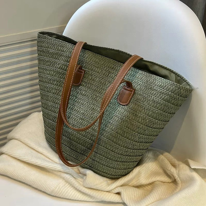 Stylish basket bag with leather handles Kalsten