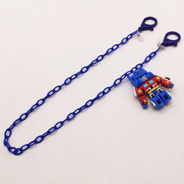 Playful glasses holder chain with robot motif Kalsten