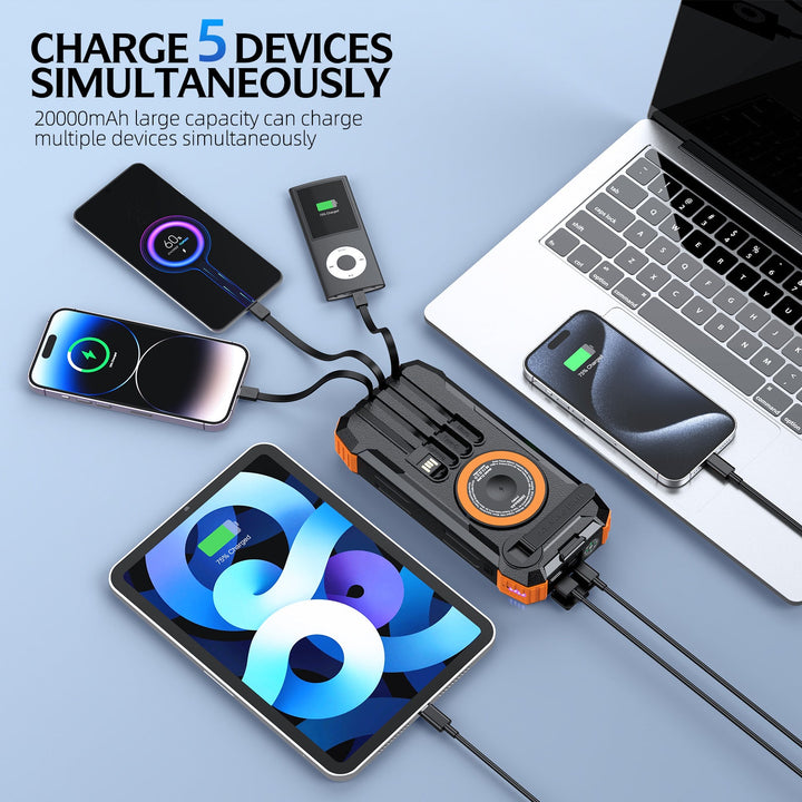 Outdoor Powerbank with solar charging function and integrated LED lamp Kalsten