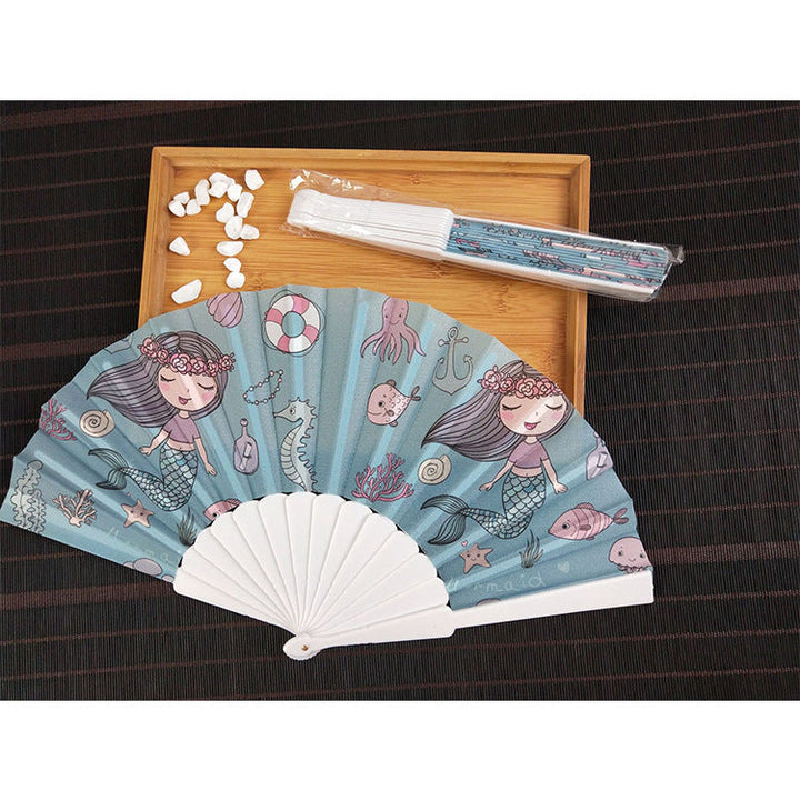 Ladies decorative fan with shimmering shell pattern Kalsten