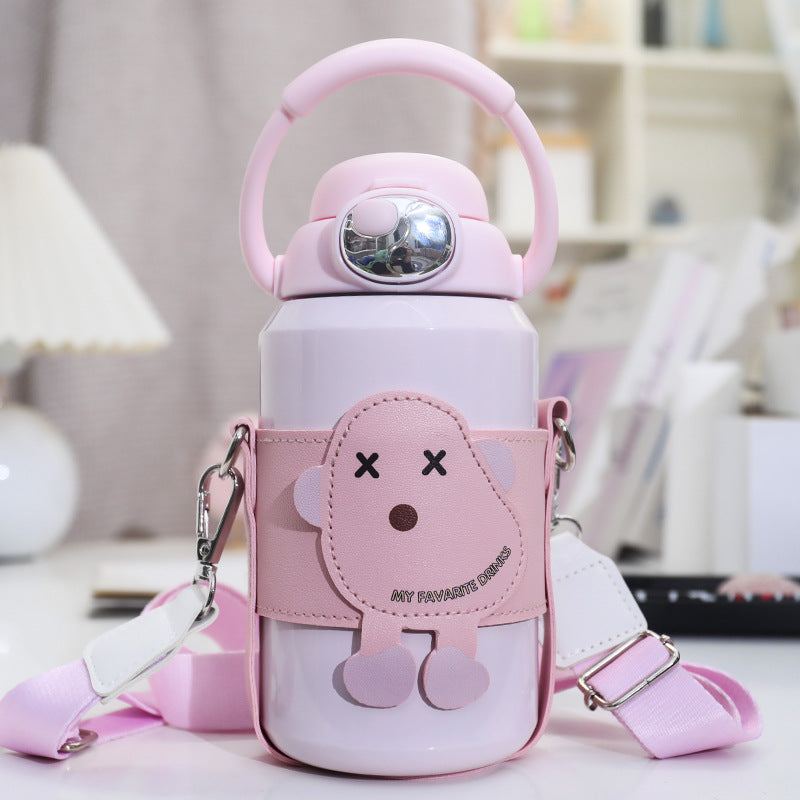 Women's insulated drinking bottle with practical carrying strap and cute Kalsten  design