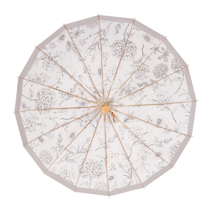 Ladies elegant folding umbrella with floral patterns Kalsten