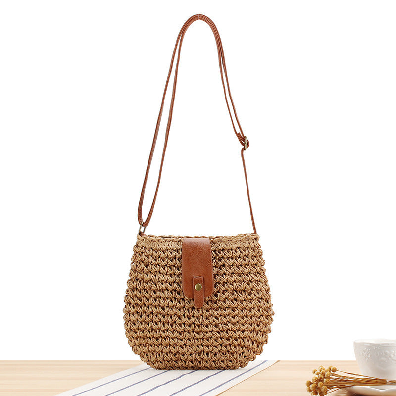Braided shoulder bag with leather accents Kalsten