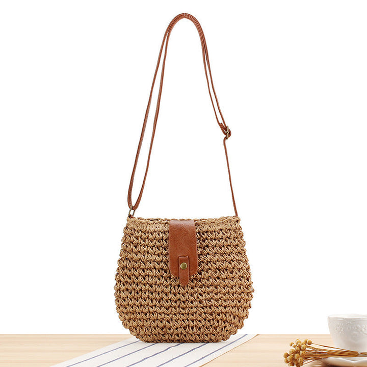 Braided shoulder bag with leather accents Kalsten