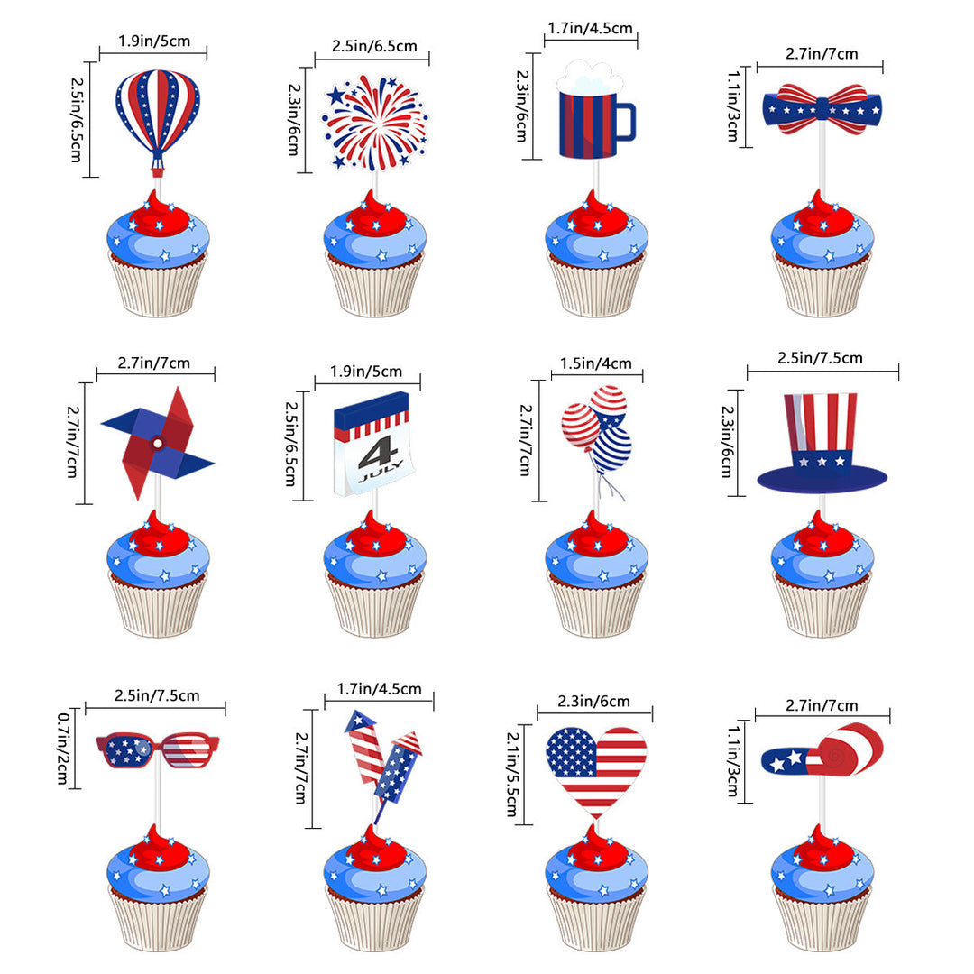 Unisex nan festive party decoration set for Independence celebration with garlands balloons cake and cupcake toppers Kalsten