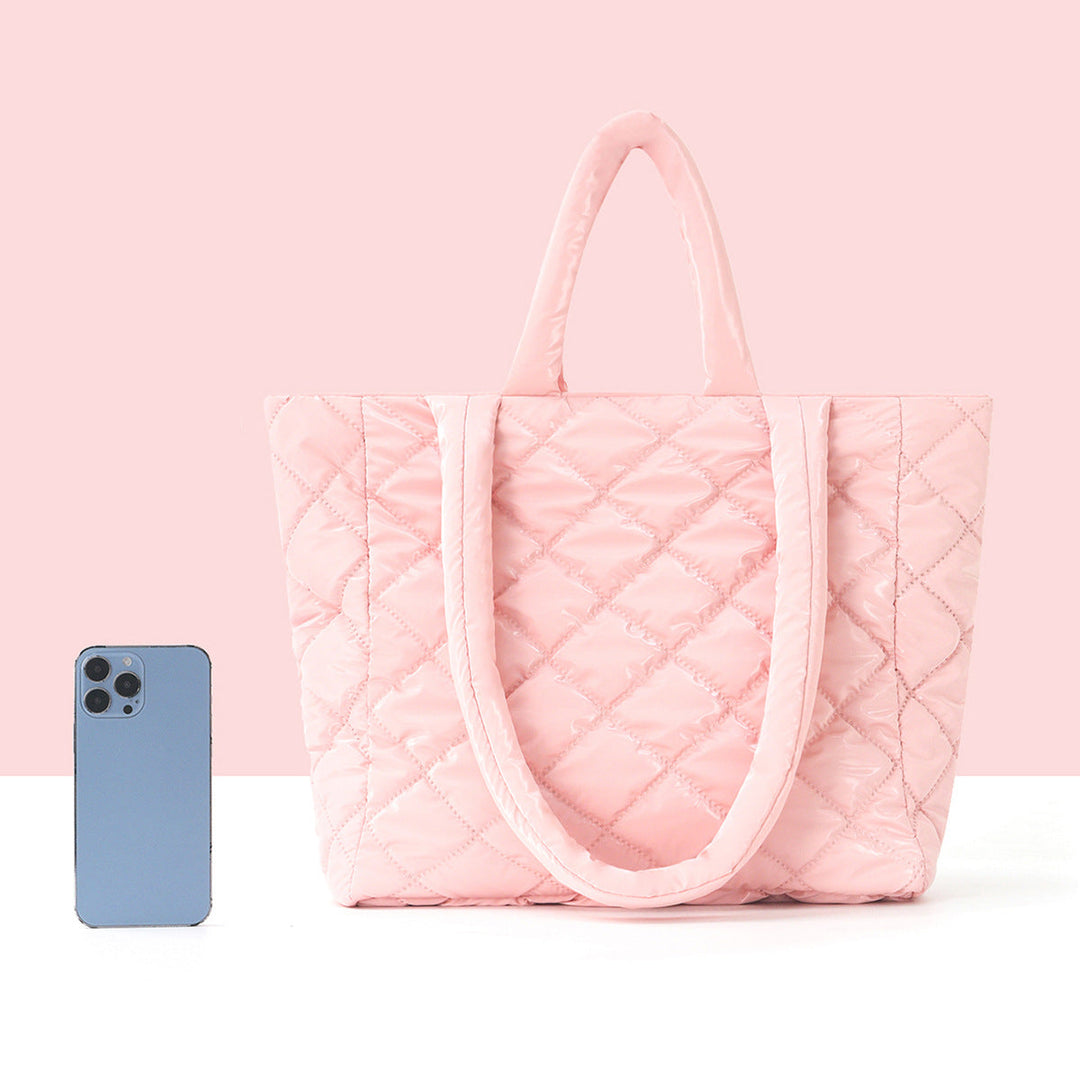 Padded Tote Bag in Modern Check Design Kalsten