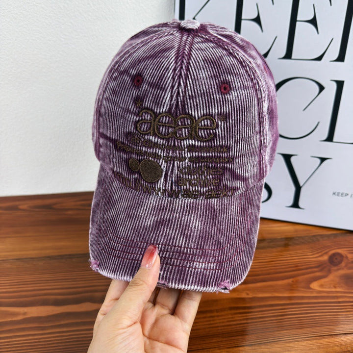 Women's Distressed Corduroy Baseball Cap Kalsten