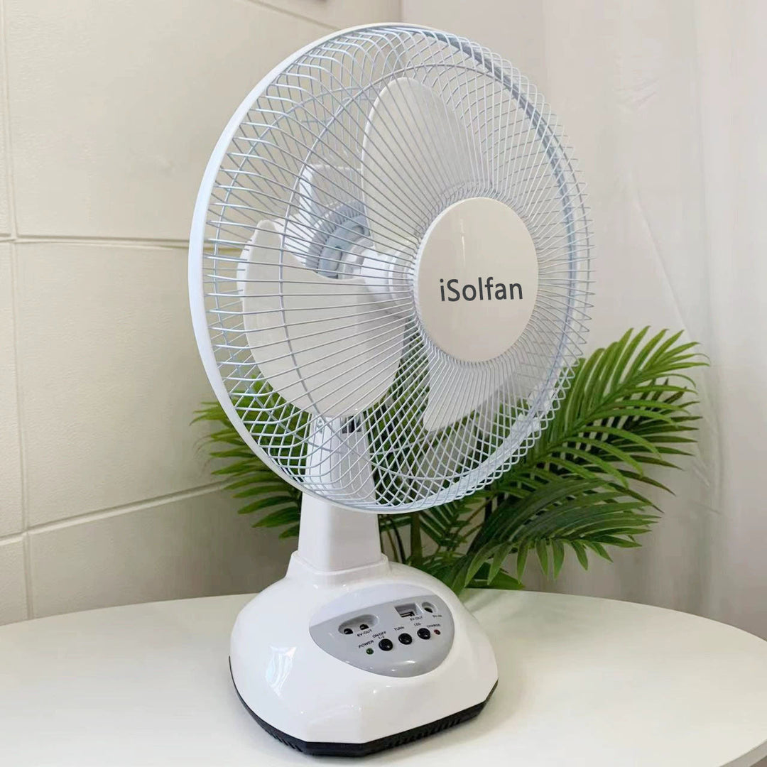 Women's portable solar fan with LED light and USB connection Kalsten
