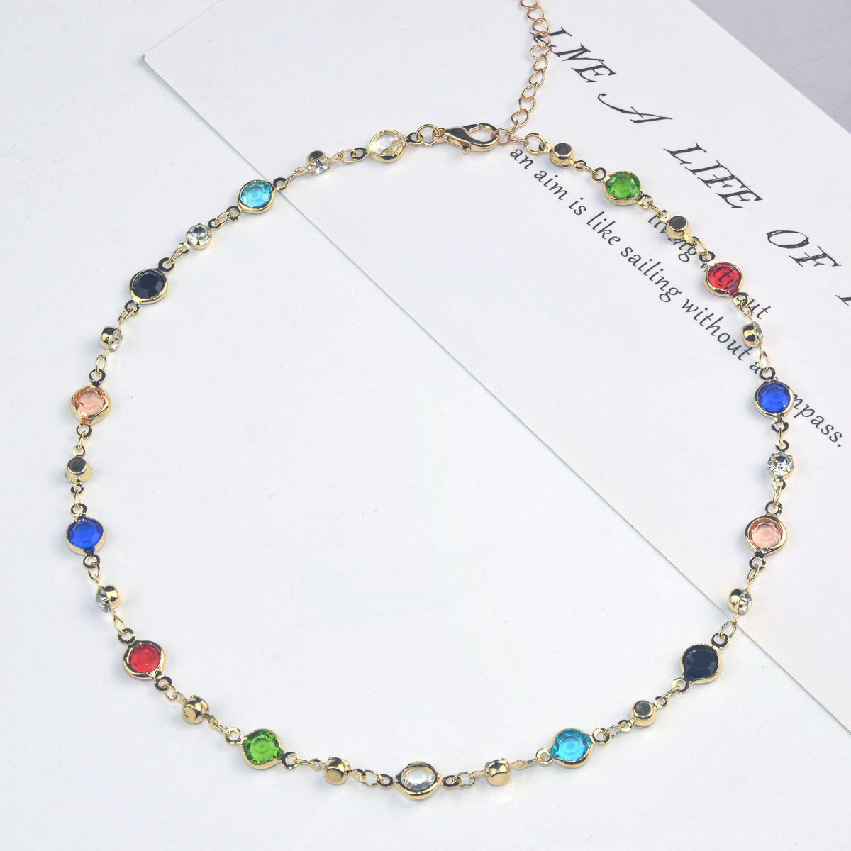 Elegant Stone Rhinestone Necklace Acalora