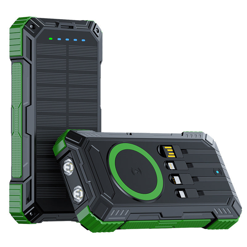 Robust Solar Power Bank with Wireless Charging Function and Safety Light Kalsten