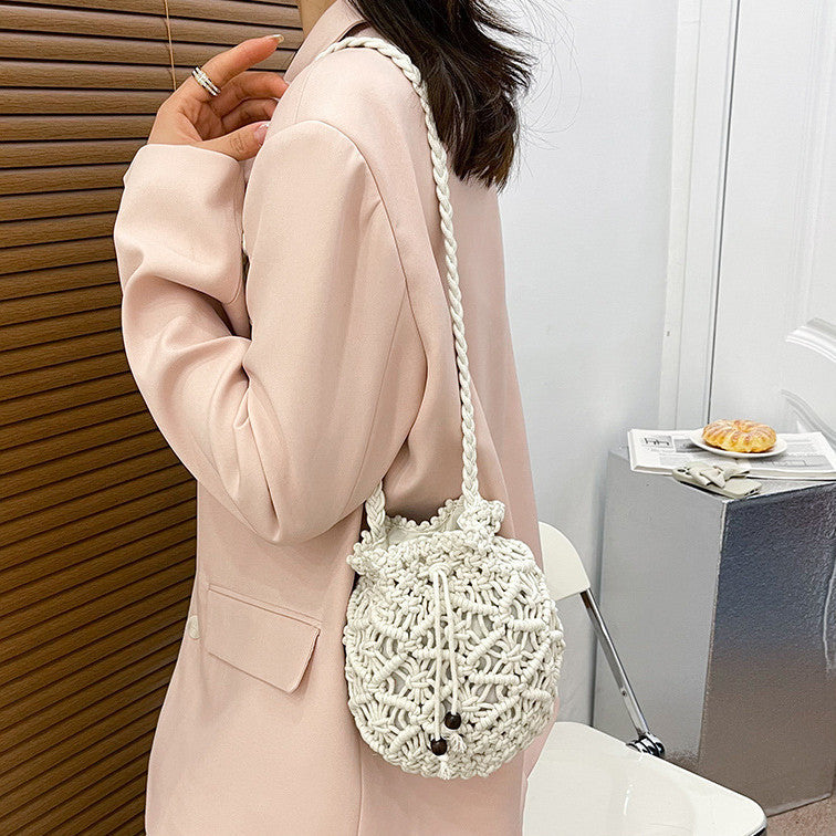 Macrame Messenger Bag with Decorative Pattern Kalsten