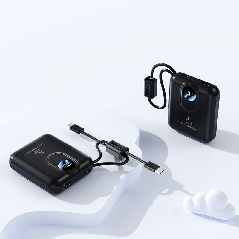 Power bank with fast charging function and integrated charging cables Kalsten