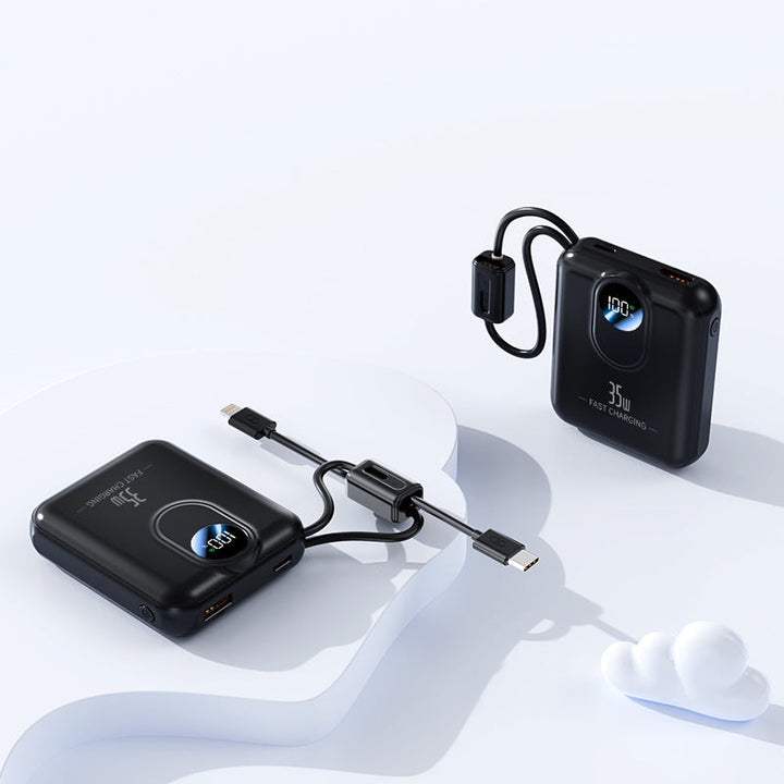 Power bank with fast charging function and integrated charging cables Kalsten