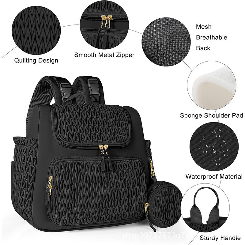 Fashionable backpack with textured upper material Kalsten