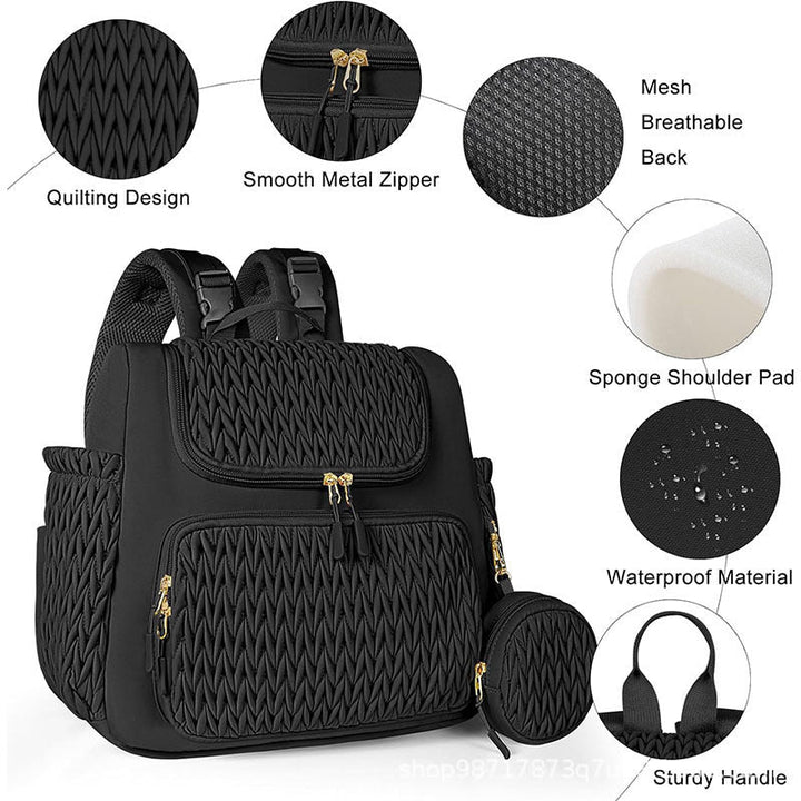 Fashionable backpack with textured upper material Kalsten
