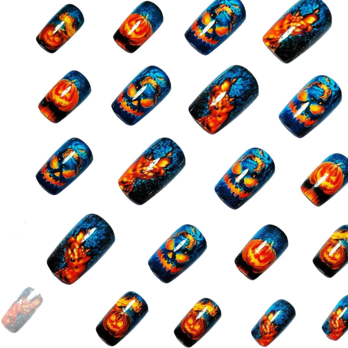 Halloween-Themed 3D Pumpkin Nail Art Acalora