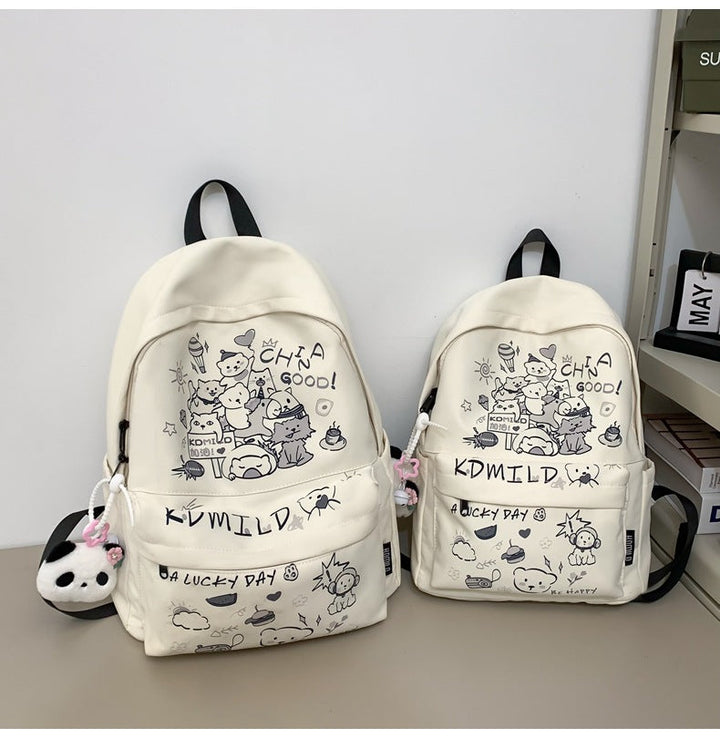 Playful Illustrated Character Backpack