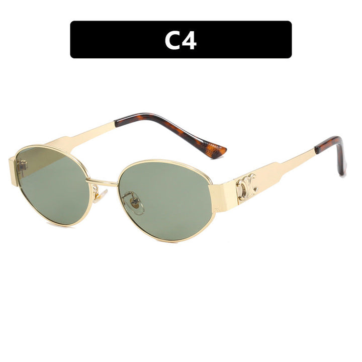 Ladies fashionable sunglasses in an elegant oval design with a sturdy metal frame Kalsten