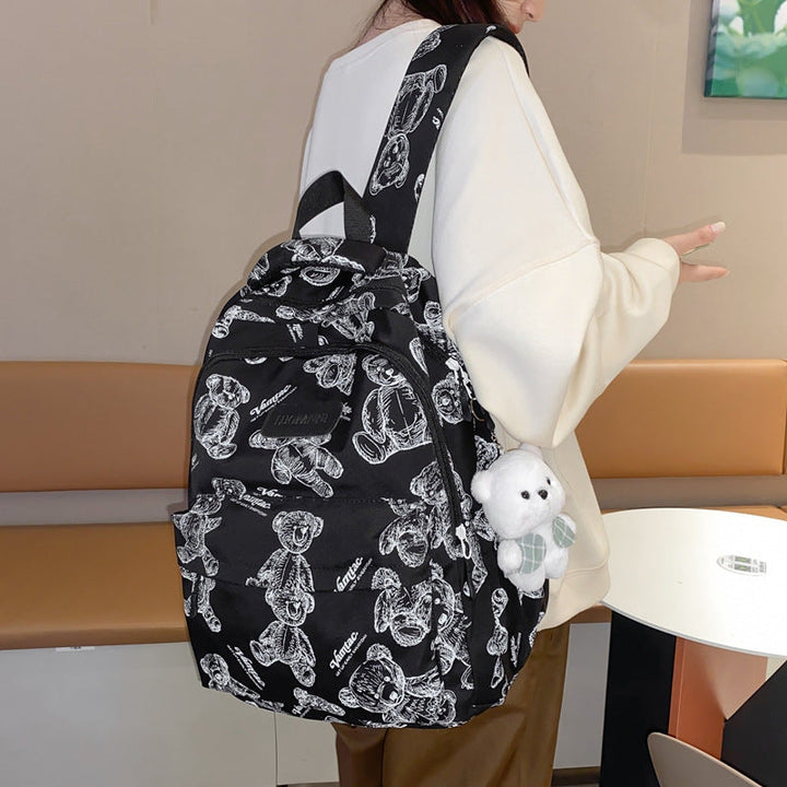Backpack Made of Durable Nylon with Cute Bear Pattern Kalsten