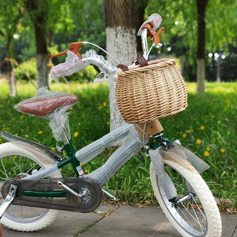 Women's Handmade Bicycle Basket with Leather Handles Kalsten