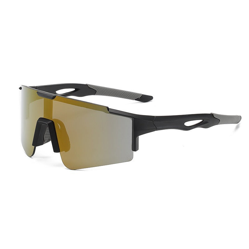Unisex nan sporty polarizing bike sunglasses with a one-piece visor and non-slip temples Kalsten