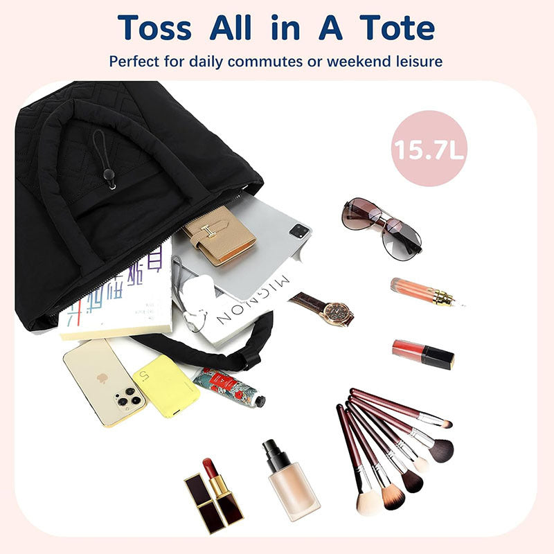 Padded everyday handbag with detachable cosmetic pouch Kalsten