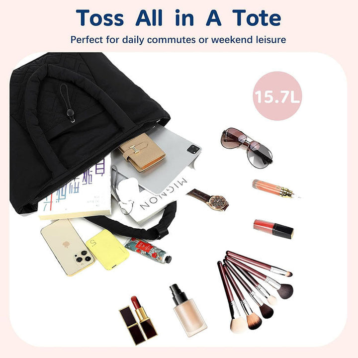 Padded everyday handbag with detachable cosmetic pouch Kalsten