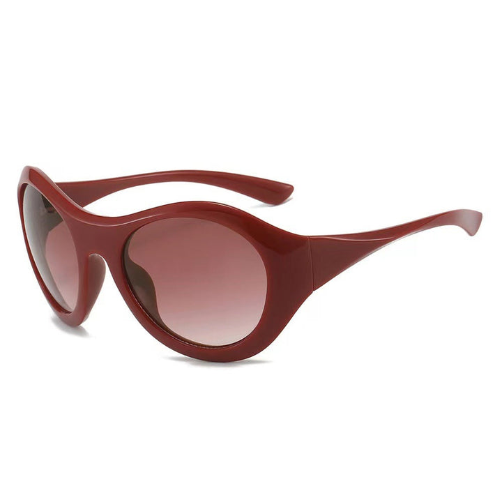 Ladies Fashion Oval Sunglasses with Transparent Frame Kalsten