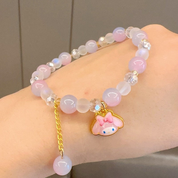 Playful bracelet with colorful glass beads and pendant Kalsten