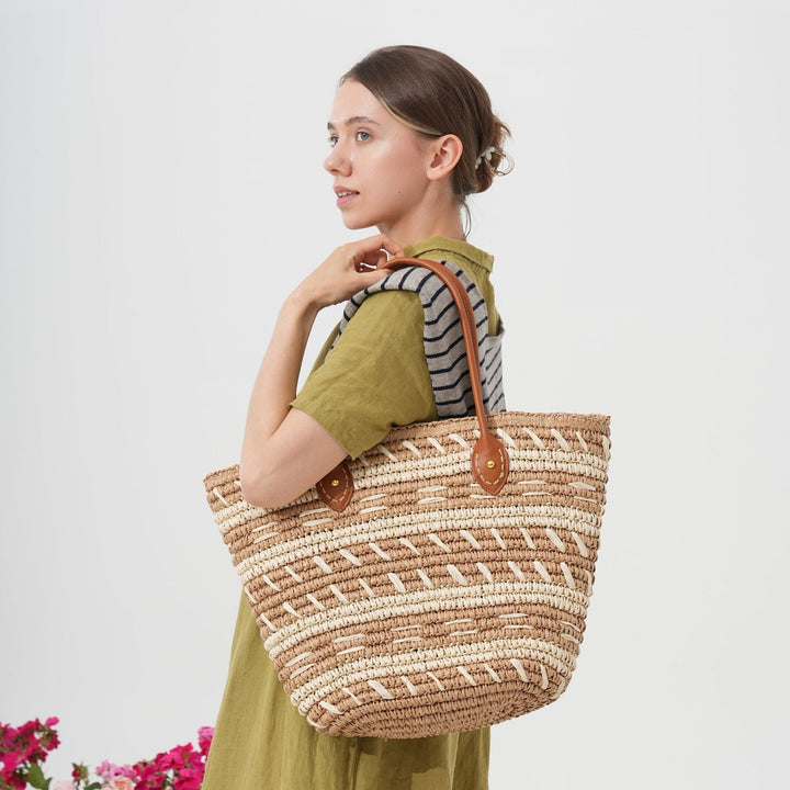 Polka Dot Rattan Handbag Kalsten