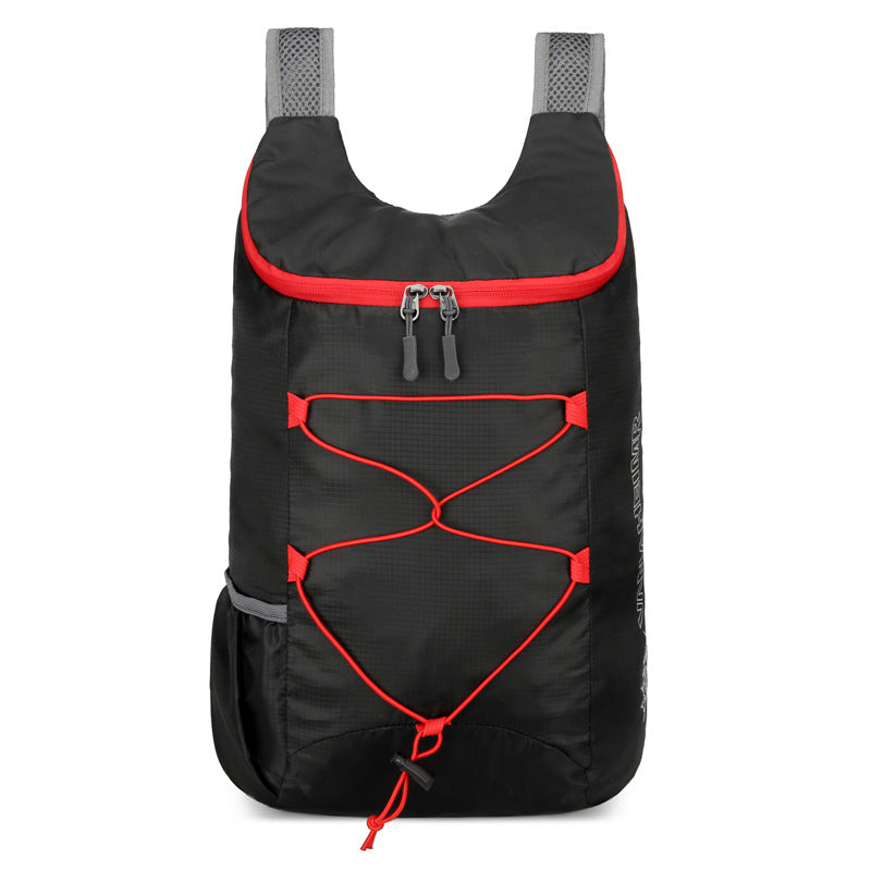 Women’s foldable lightweight day backpack with elastic front drawstring and side mesh pockets Kalsten