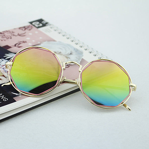 Women's Fashion Octagonal Sunglasses with Mirrored Lenses Kalsten