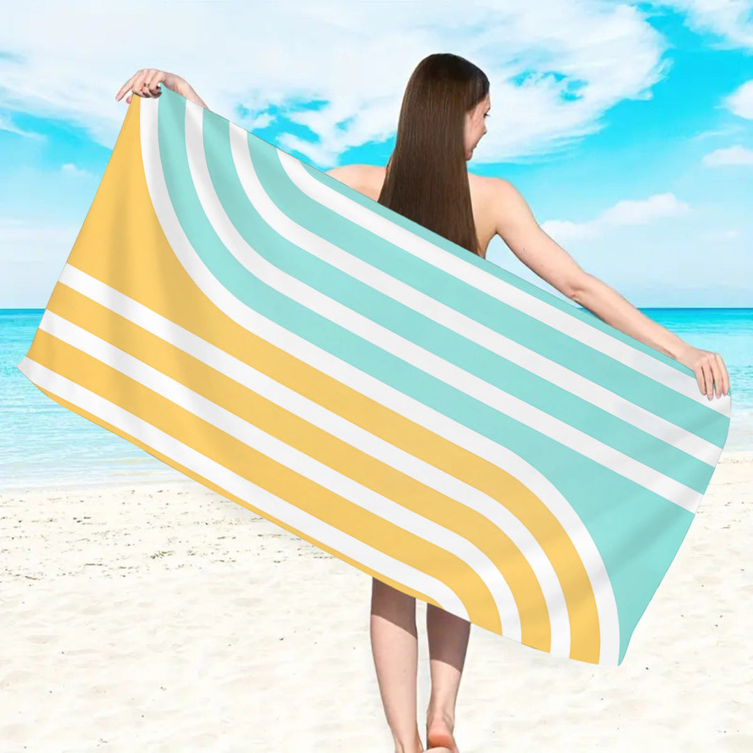 large and soft beach towel with striped pattern Kalsten