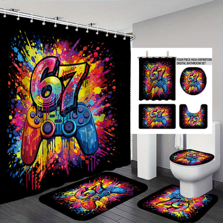 Digital Art-Themed Four-Piece Bathroom Set Kalsten