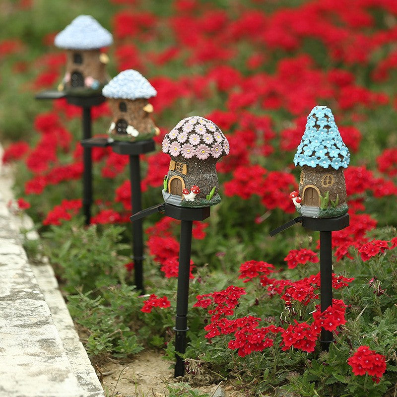 Solar Mushroom House Garden Stake Light With Rechargeable Battery Kalsten