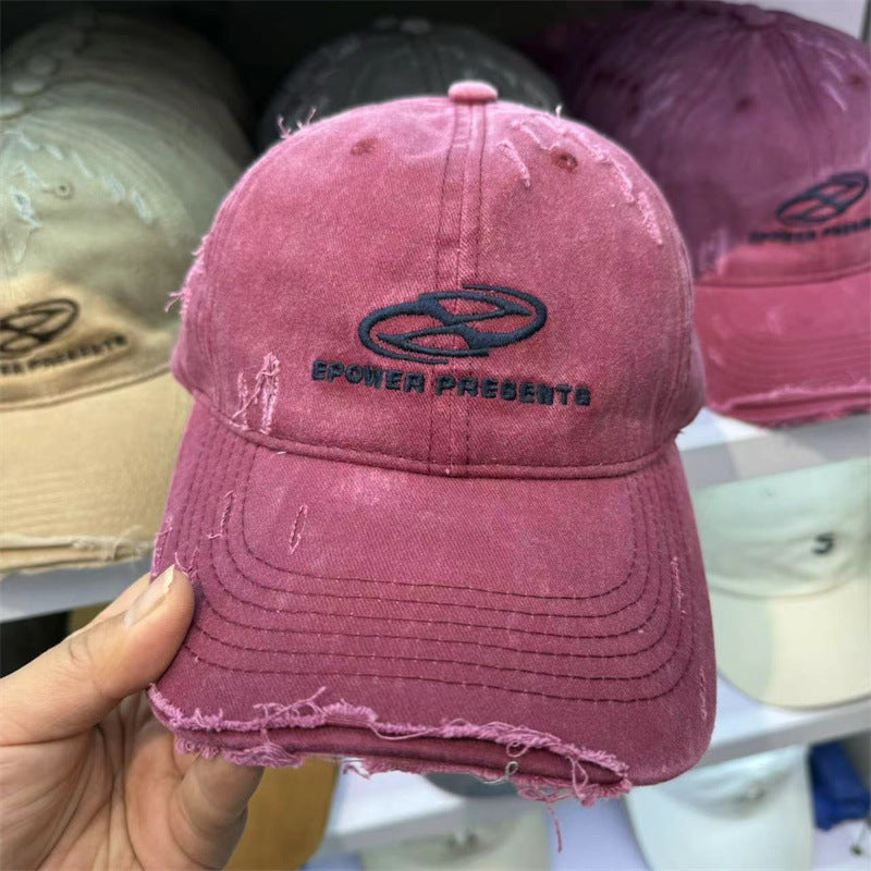 Unisex Distressed Cotton Baseball Cap Kalsten