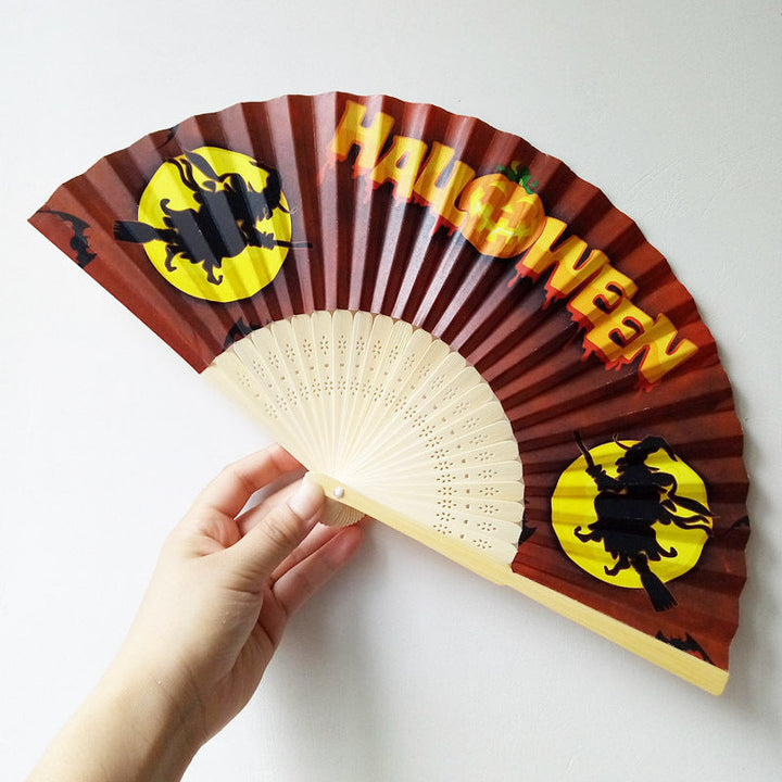Women's Halloween costume fan with unique lettering Kalsten