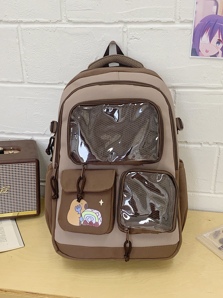 Cute Character-Themed Multi-Pocket School Backpack