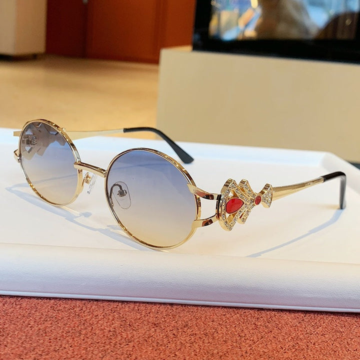 Ladies elegant rectangular sunglasses with glamorous embellishments Kalsten