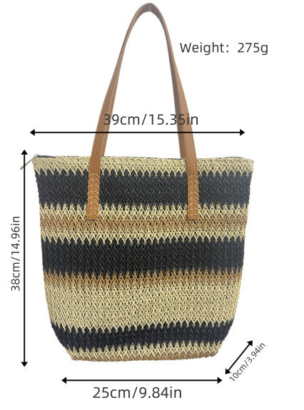Shopping and beach bag with elegant stripe pattern Kalsten